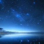 A celestial dream Beautiful blue stars sky wallpaper, with stars spilling across the deep space horizon.