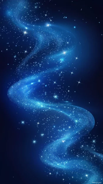 A celestial dream Blue luminous stars wallpaper, with stars flowing like rivers across the starscape.