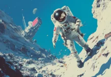 A cinematic astronaut scene that is perfect as your 4K space desktop wallpaper.