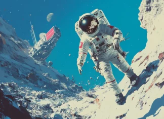 A cinematic astronaut scene that is perfect as your 4K space desktop wallpaper.