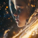 A cinematic view of an astronaut approaching a cosmic rift, optimized as an Astronaut in Space Wallpaper for iPhone.