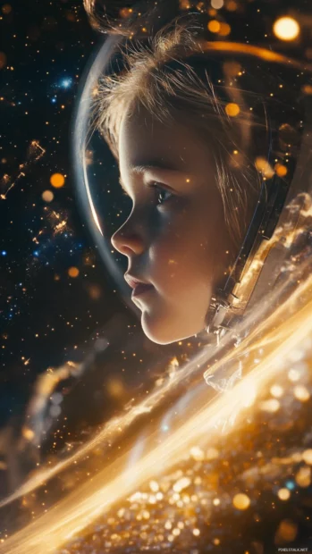 A cinematic view of an astronaut approaching a cosmic rift, optimized as an Astronaut in Space Wallpaper for iPhone.