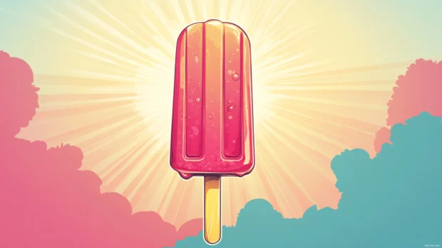 A cool popsicle on a sunny background, delivering a playful twist on summer PC wallpaper designs.