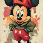A cute Mickey Mouse wallpapers depiction with classic cartoon aesthetics.