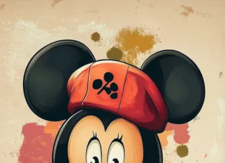 A cute Mickey Mouse wallpapers depiction with classic cartoon aesthetics.