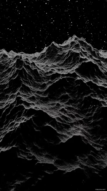 A dark canvas perfect for Black starlit sky background, with stars falling across the unseen valleys.