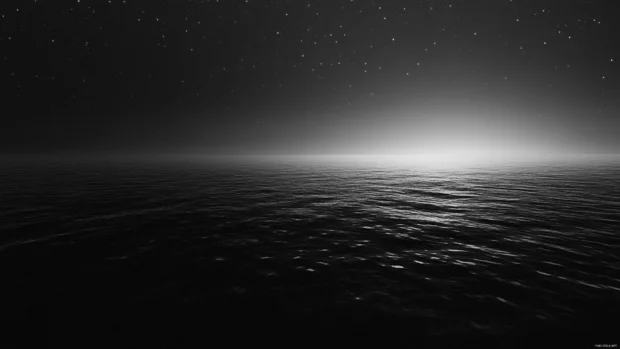 A dark canvas perfect for Dark starry sky wallpaper, with stars stretching silently over the horizon.