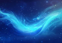 A glowing aurora dancing gracefully across a star filled sky.