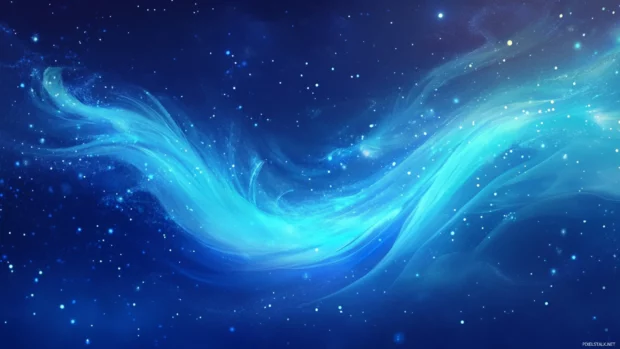 A glowing aurora dancing gracefully across a star filled sky.