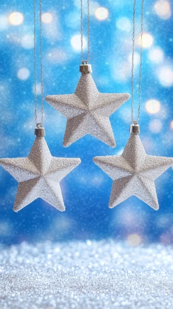 A gradient blue to indigo sky is dotted with tiny sparkling stars, creating the impression of a peaceful evening as the stars begin to appear.