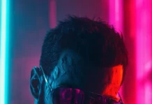 A lone detective in a cyberpunk noir setting.