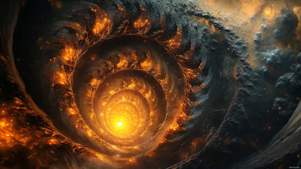 A mesmerizing cosmic spiral of glowing stardust and nebulae, a truly trippy vision.