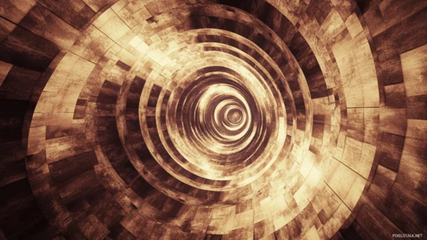 A mind bending portal in sepia tones, for a vintage HD trippy wallpaper on your desktop.