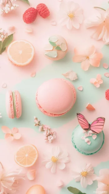 A mix of soft peach, pink, and mint tones in aesthetic summer visuals with charming little seasonal icons.
