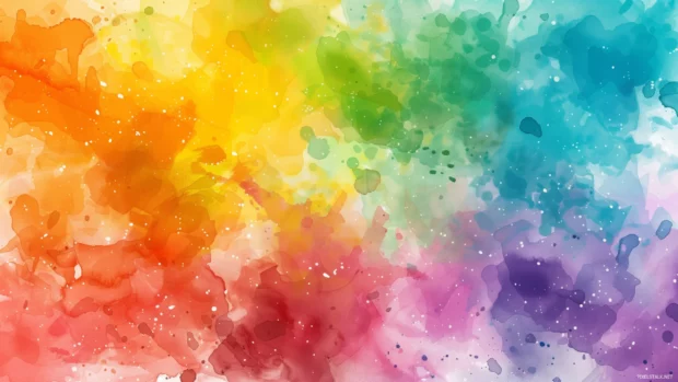 A mix of vibrant hues in a colorful watercolor background.