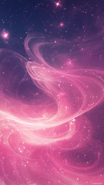 A pastel dream perfect for Charming pink stars illustration, with pink stars weaving through simple cosmic swirls.