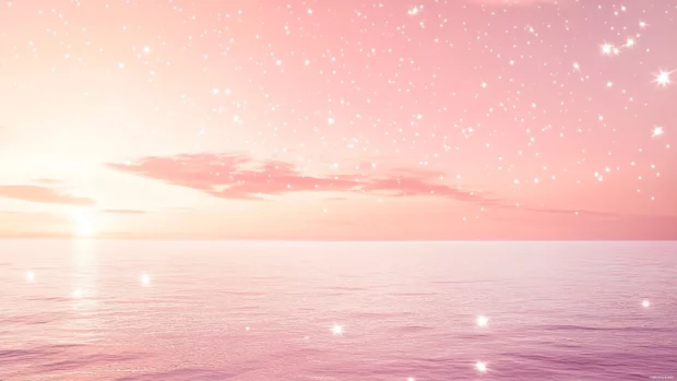 A pastel dream perfect for Cute pink stars wallpaper, with pink stars scattered across a soft pink ocean.