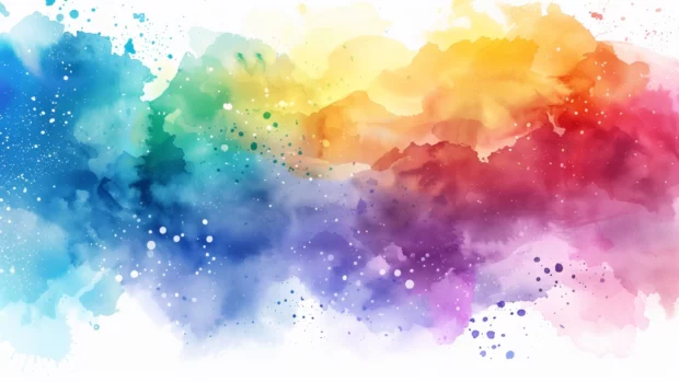 A rainbow watercolor background with a spectrum of colors.
