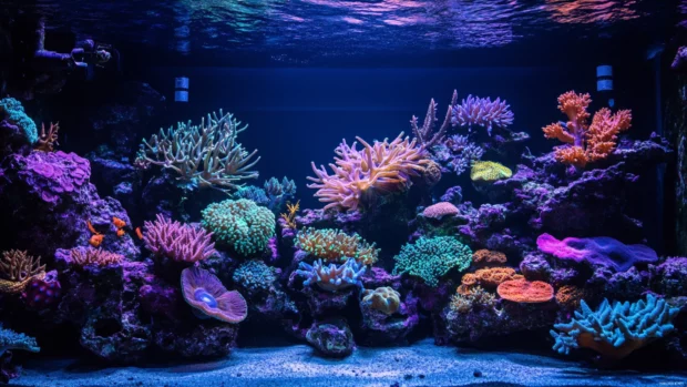 A scenic portrayal of Underwater reef with ambient lighting.