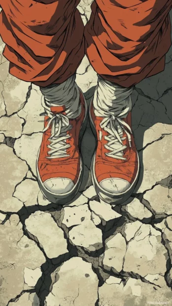 A smirk spreads across Gokus face as his shoes skid slightly on cracked stone.