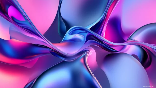 A swirling vortex of neon lights in vivid pink, blue, and purple hues, Vector illustration.