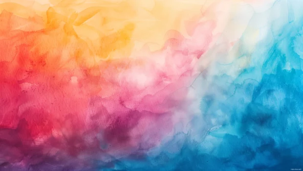 A vibrant colorful watercolor background with a mix of hues.