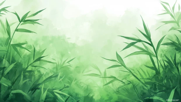 A watercolor background in fresh green features lively, natural tones.