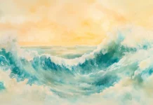 A watercolor background in gentle pastel features soft, muted colors.