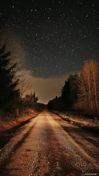 Abandoned lanes shining with muted stars.