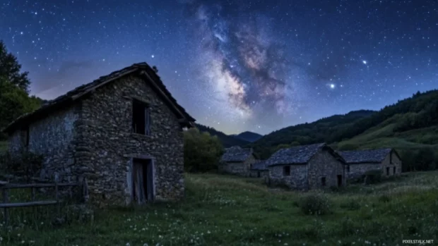 Abandoned villages dreaming under starlight.