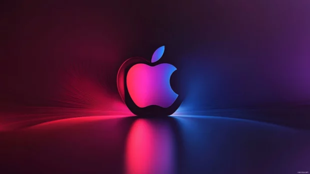 Abstract Apple Desktop Wallpaper with gradient Mac screen background, inspired by Apple aesthetics.