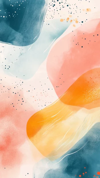 Abstract aesthetic lock screen wallpapers balance soft color splashes with delicate shapes along the lock screen edges.