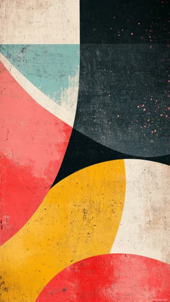 Abstract art with bold, simplified shapes and a vintage aesthetic, a striking Trippy background.