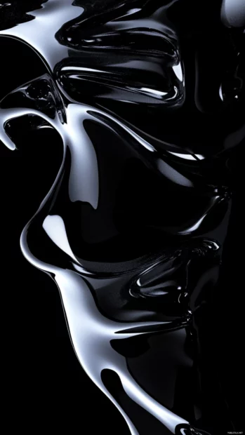 Abstract dark art blending matte and glossy black.