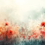 Abstract flower fields glowing in muted Aesthetic Watercolor tones, Clean and Elegant style.