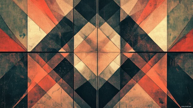 Abstract geometric patterns in cool tones suitable for Windows 10 desktop lock screen.