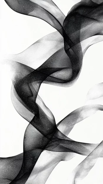 Abstract ink lines weave across the lock screen, balanced by smooth minimalist color blocks.