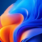 Abstract motion blur style Windows 11 lock screen background for desktop.