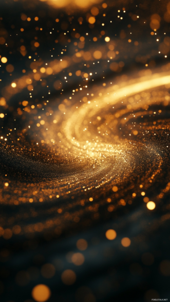 Abstract particle storms swirling through darkened glass.