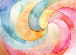 Abstract watercolor swirls creating a soft dreamy mood.
