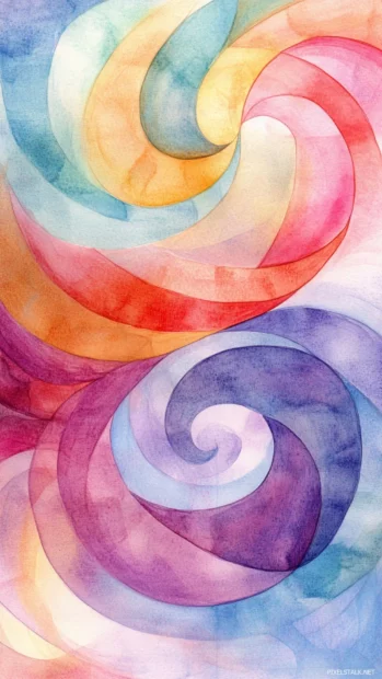 Abstract watercolor swirls creating a soft dreamy mood.