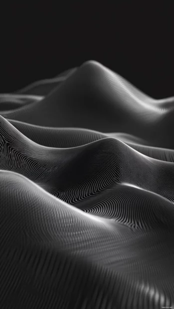 Abstract waves of shadow sweep across the lock screen blending into smooth dark layers.