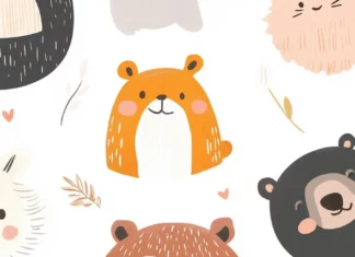 Adorable Cute Lock screen Wallpapers featuring smiling cartoon animals in soft colors.