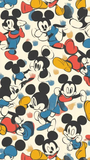 Adorable Mickey Mouse wallpapers design with cheerful cartoon flair.