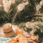 Aesthetic Summer wallpaper with vintage tones and summer picnic vibes.