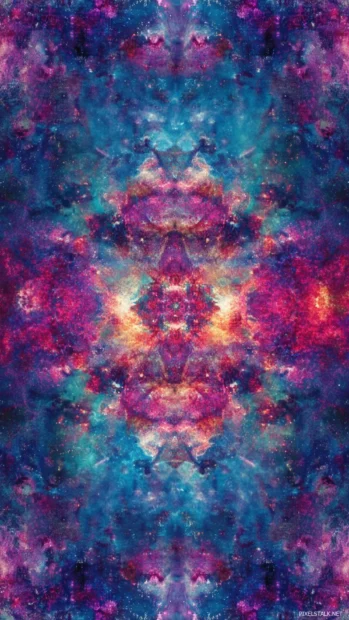 Aesthetic Trippy Wallpapers with kaleidoscope patterns, optical illusions, and iridescent mist.