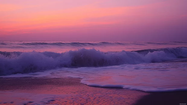 Aesthetic crashing waves of Pretty Ocean shore inspired by Ocean waves aesthetic wallpaper.