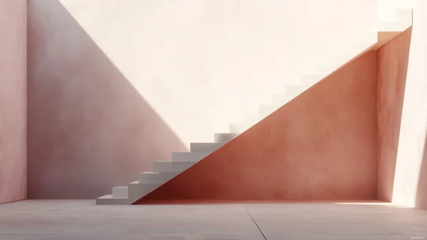 Aesthetic minimalist scene featuring Stair shadow, ultra HD.
