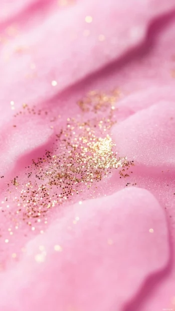 Aesthetic soft pink velvet background with subtle golden sparkles.