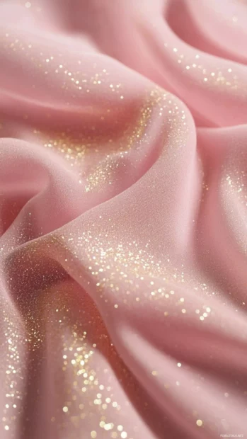 Aesthetic soft pink velvet background with subtle golden sparkles.